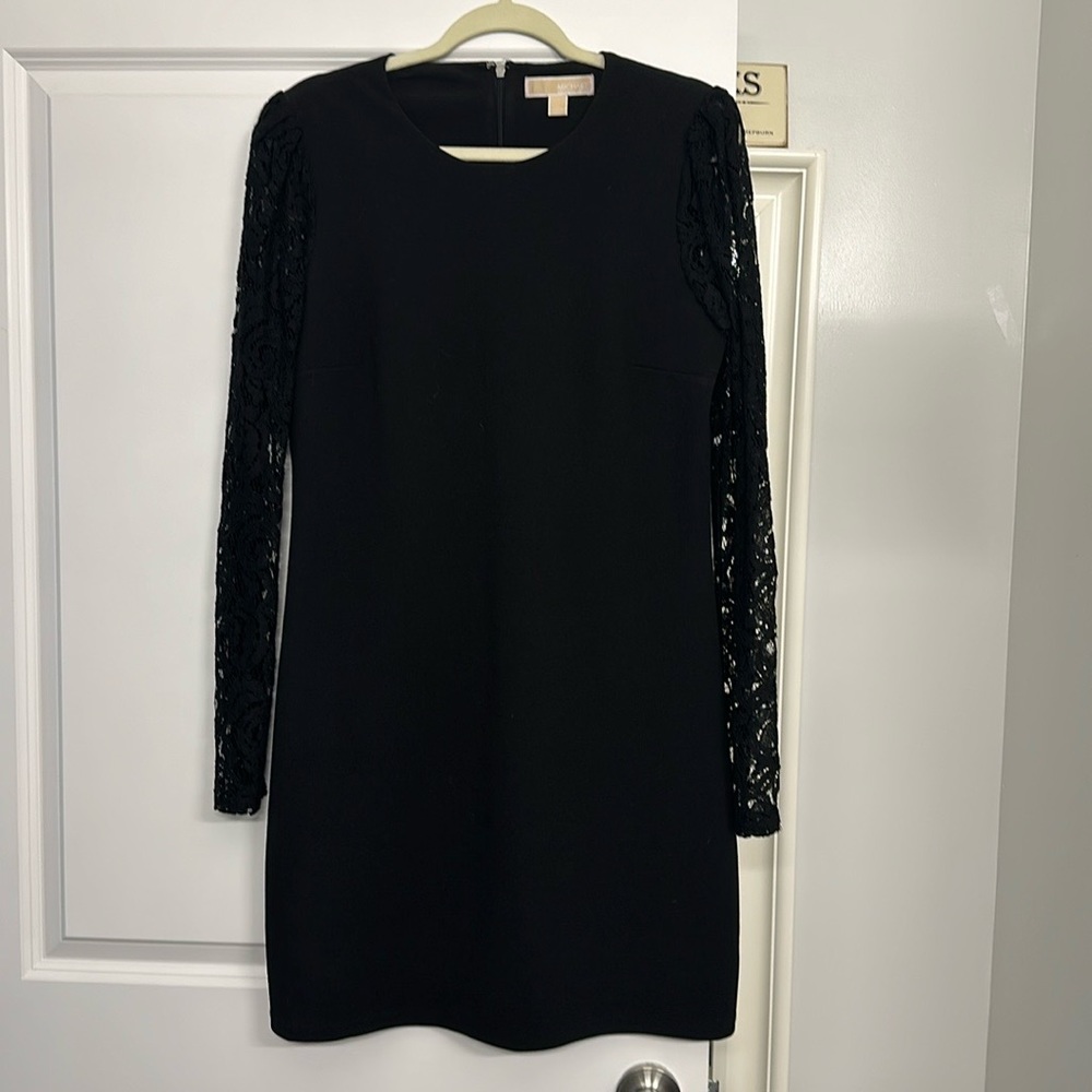 Michael Kors Black Lace Sleeve Dress
